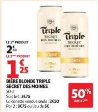 BIÈRE BLONDE TRIPLE SECRET DES MOINES