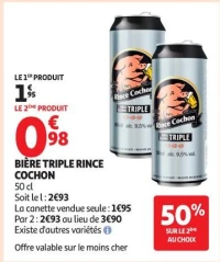 BIÈRE TRIPLE RINCE COCHON