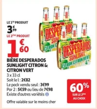 Bière Desperados sunlight citron & citron vert