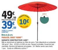 Beaux Jours PARASOL DROIT ROND