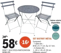 SET BISTROT MÉTAL