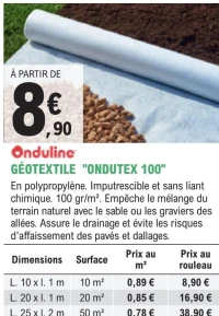 GÉOTEXTILE "ONDUTEX 100"