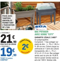 BAC POTAGER AVEC SERRE "CITY"