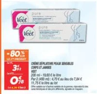 Crème dépilatoire peaux sensibles corps et jambes