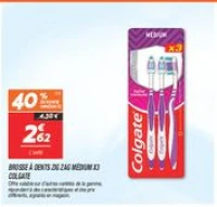 Brosse à dents zig zag médium x3