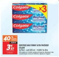 Dentifrice maxi format ultra fraîcheur