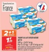 Yaourt au lait entier  nature
