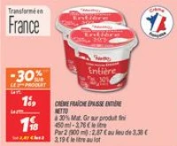 Crème fraîche épaisse entière 