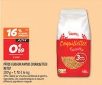 Pâtes cuisson rapide coquillettes
