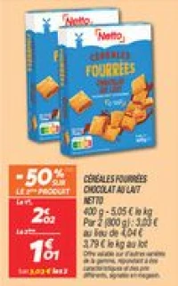 Céréales fourrées chocolat au lait