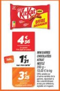 Mini barres chocolatées kitkat