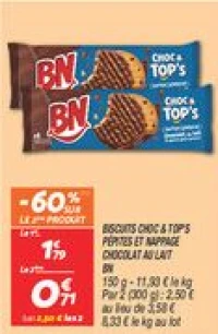 Biscuits choc & top's pépites et nappage chocolat au lait