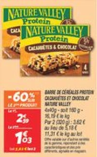 Barre de céréales protein cacahuètes et chocolat