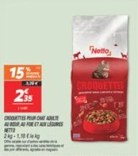 Croquettes pour chat adulte au bœuf, au foie et aux légumes