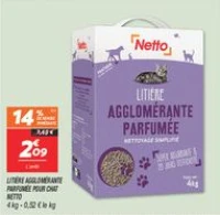 Litière agglomérante parfumée pour chat
