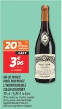 Vin de france pinot noir rouge