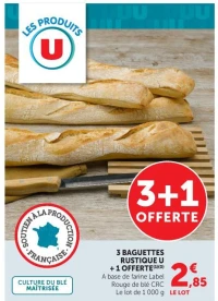 3 BAGUETTES RUSTIQUE U