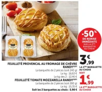 FEUILLETÉ PROVENCAL AU FROMAGE DE CHÈVRE RANDY OU FEUILLETÉ TOMATE MOZZARELLA RANDY
