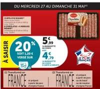 CHIPOLATAS BIGARD(1) Nature ou aux herbes La barquette de 12 pièces (660 g) 6 CHIPOLATAS + 4 MERGUEZ BIGARD(2) La barquette de 10 pièces (550 g)