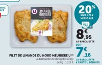 FILET DE LIMANDE DU NORD MEUNIERE U