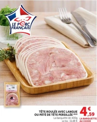 TÊTE ROULÉE AVEC LANGUE OU PÂTÉ DE TÊTE PERSILLÉE