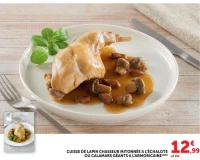 CUISSE DE LAPIN CHASSEUR MITONNÉE A L'ÉCHALOTE OU CALAMARS GÉANTS A L'ARMORICAINE