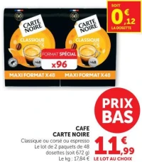 CAFE CARTE NOIRE Classique ou corsé ou espresso