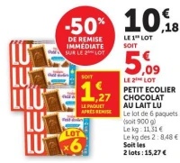 PETIT ECOLIER CHOCOLAT AU LAIT LU