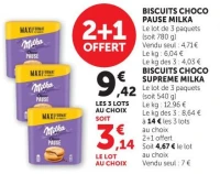BISCUITS CHOCO PAUSE MILKA / BISCUITS CHOCO SUPREME MILKA