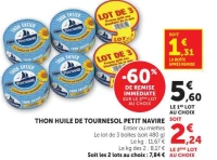 THON HUILE DE TOURNESOL PETIT NAVIRE