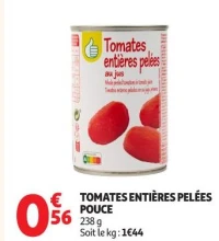 TOMATES ENTIÈRES PELÉES POUCE