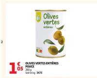 OLIVES VERTES ENTIÈRES POUCE