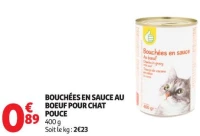 BOUCHÉES EN SAUCE AU BOEUF POUR CHAT POUCE 400 g