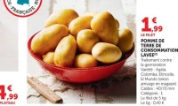 POMME DE TERRE DE CONSOMMATION LAVEE