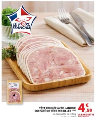 TÊTE ROULÉE AVEC LANGUE OU PÂTÉ DE TÊTE PERSILLÉE