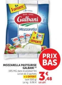 MOZZARELLA PASTEURISE GALBANI