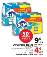 LAIT UHT DEMI-ECREME LACTEL