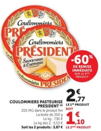 COULOMMIERS PASTEURISE PRESIDENT
