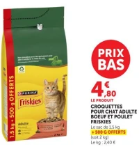 CROQUETTES POUR CHAT ADULTE BOEUF ET POULET FRISKIES