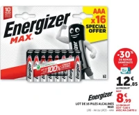 LOT DE 16 PILES ALCALINES MAX LR6 - AA ou LR03-AAA