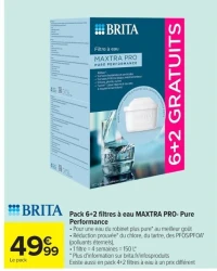 Pack 6+2 filtres à eau MAXTRA PRO- Pure Performance BRITA