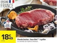 Viande bovine : faux-filet*** à griller
