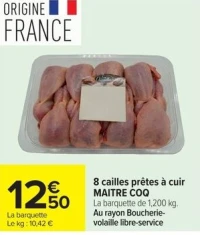 8 cailles prêtes à cuir MAITRE COQ