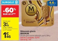 Bâtonnets glacés MAGNUM Double gold caramel billionaire