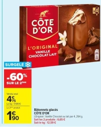 Bâtonnets glacés CÔTE D'OR