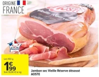 Jambon sec Vieille Réserve désossé AOSTE