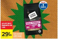 Café en grains "Giga Format" CARTE NOIRE Classique, 2 x 1 kg
