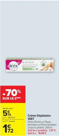 Crème Dépilatoire VEET