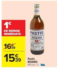 Pastis RIVANIS 45 % vol . , 1 L