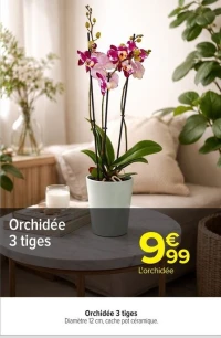 Orchidée 3 tiges